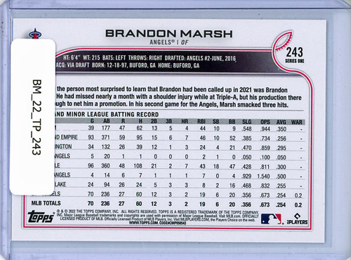 Brandon Marsh 2022 Topps #243