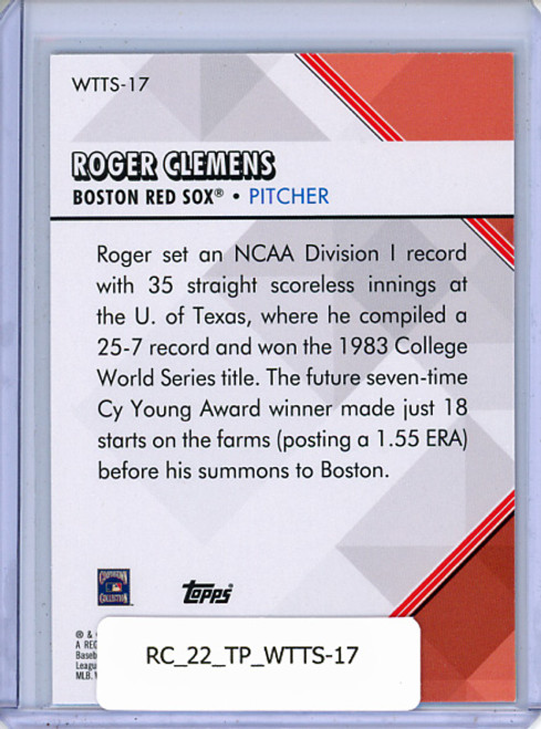 Roger Clemens 2022 Topps, Welcome to the Show #WTTS-17