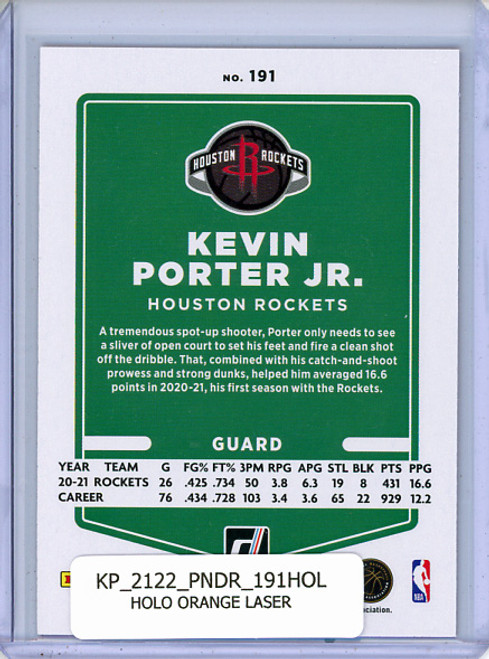 Kevin Porter Jr. 2021-22 Donruss #191 Holo Orange Laser