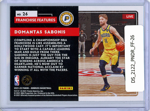 Domantas Sabonis 2021-22 Donruss, Franchise Features #26