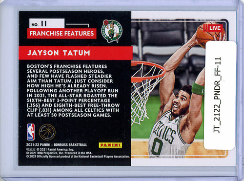 Jayson Tatum 2021-22 Donruss, Franchise Features #11