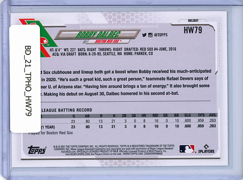 Bobby Dalbec 2021 Topps Holiday #HW79