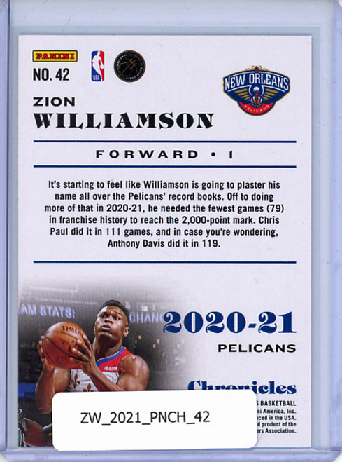 Zion Williamson 2020-21 Chronicles #42