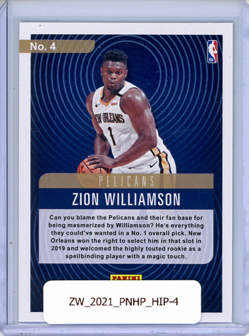 Zion Williamson 2020-21 Hoops, HIPnotized #4