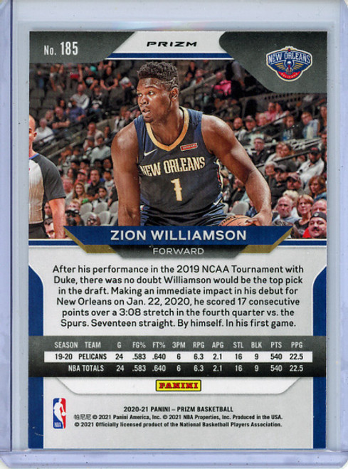 Zion Williamson 2020-21 Prizm #185 Red Ice (2)