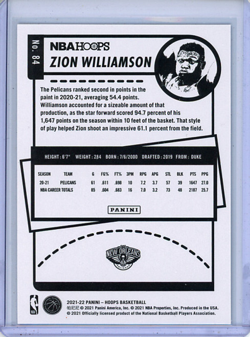 Zion Williamson 2021-22 Hoops #84 Silver (#008/199)