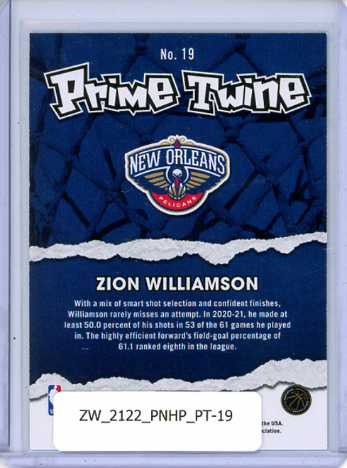 Zion Williamson 2021-22 Hoops, Prime Twine #19