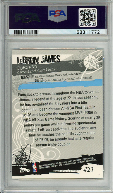 LeBron James 2006-07 Luxury Box #23 PSA 9 Mint (#58311772)