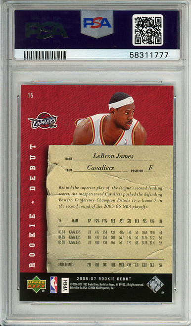 LeBron James 2006-07 Rookie Debut #15 PSA 9 Mint (#58311777)