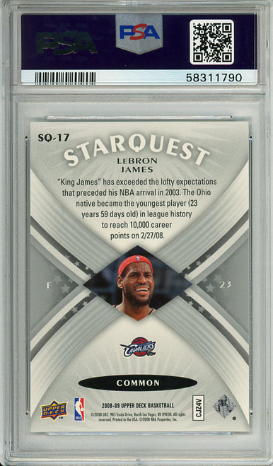 LeBron James 2008-09 Upper Deck, Starquest #SQ-17 PSA 10 Gem Mint (#58311790)