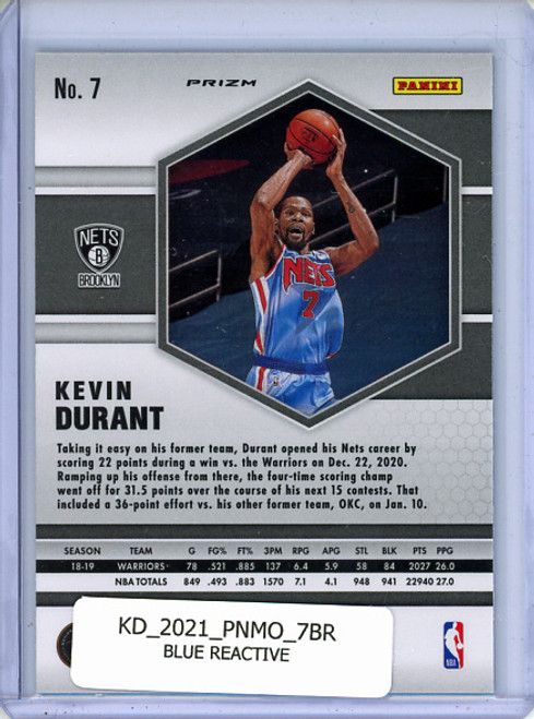 Kevin Durant 2020-21 Mosaic #7 Blue Reactive