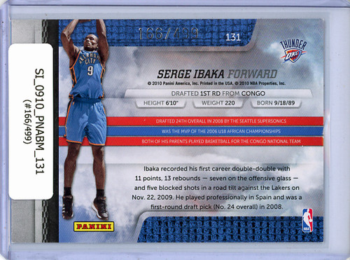 Serge Ibaka 2009-10 Absolute #131 (#166/499)