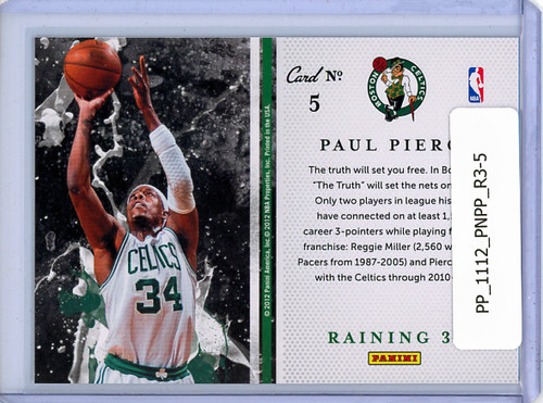 Paul Pierce 2011-12 Past & Present, Raining 3's #5