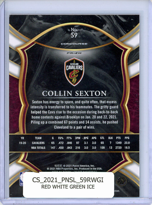 Collin Sexton 2020-21 Select #59 Concourse Red White Green Ice