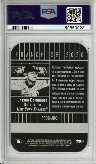 Jasson Dominguez 2020 Bowman's Best, Franchise 2020 #FFDC-JDO PSA 10 Gem Mint (#59850928)