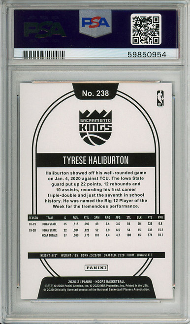 Tyrese Haliburton 2020-21 Hoops #238 PSA 10 Gem Mint (#59850954)