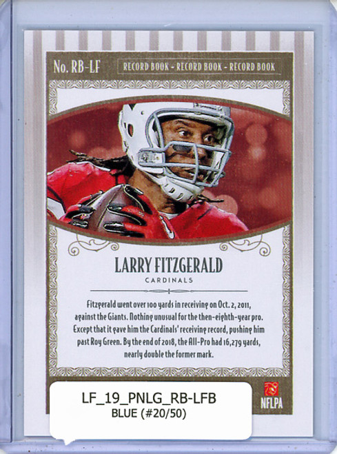 Larry Fitzgerald 2019 Legacy, Record Book #RB-LF Blue (#20/50)