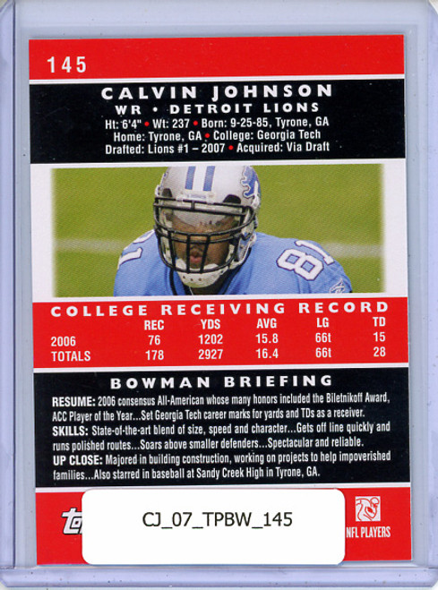 Calvin Johnson 2007 Bowman #145
