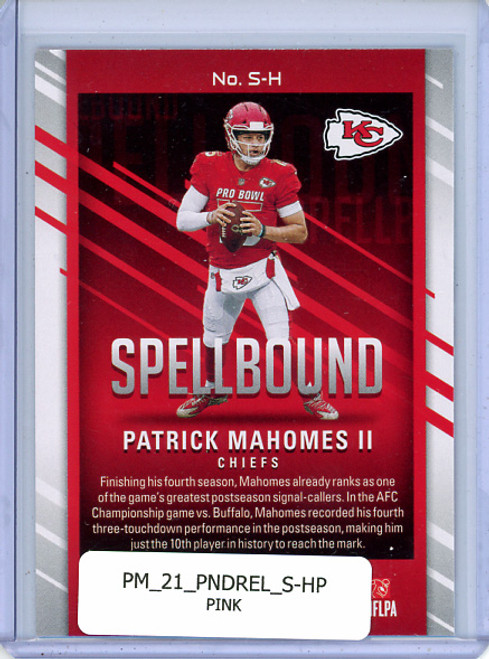 Patrick Mahomes II 2021 Donruss Elite, Spellbound #S-H Pink