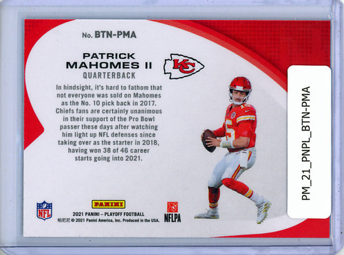 Patrick Mahomes II 2021 Playoff, Behind the Numbers #BTN-PMA