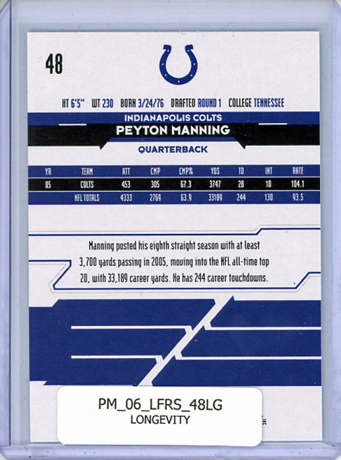 Peyton Manning 2006 Leaf Rookies & Stars #48 Longevity