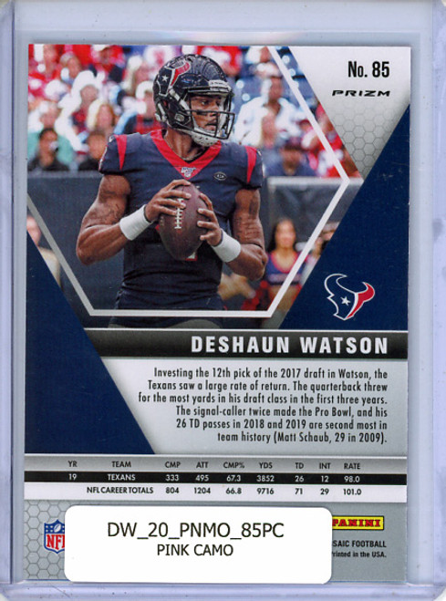 Deshaun Watson 2020 Mosaic #85 Pink Camo