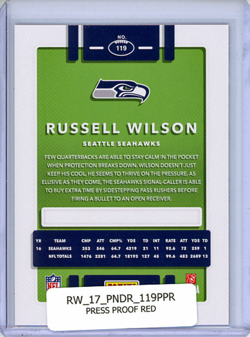 Russell Wilson 2017 Donruss #119 Press Proof Red