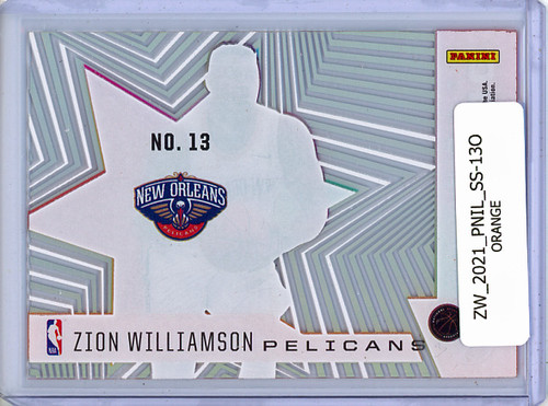Zion Williamson 2020-21 Illusions, Shining Stars #13 Orange