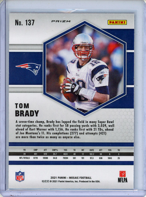 Tom Brady 2021 Mosaic #137 Orange Reactive (1)