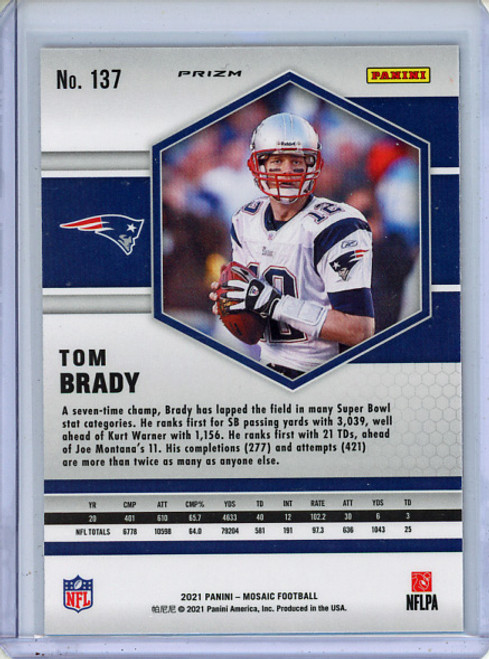 Tom Brady 2021 Mosaic #137 Orange Reactive (3)