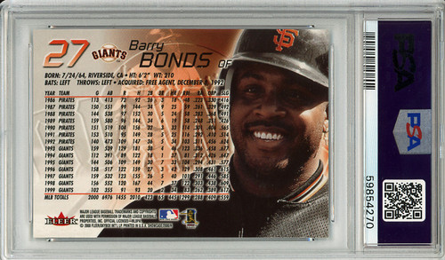 Barry Bonds 2000 Showcase #27 PSA 9 Mint (#59854270)