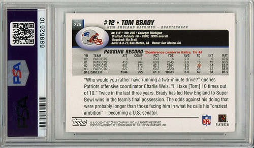 Tom Brady 2004 Topps #275 PSA 8 Near Mint-Mint (#59952610)