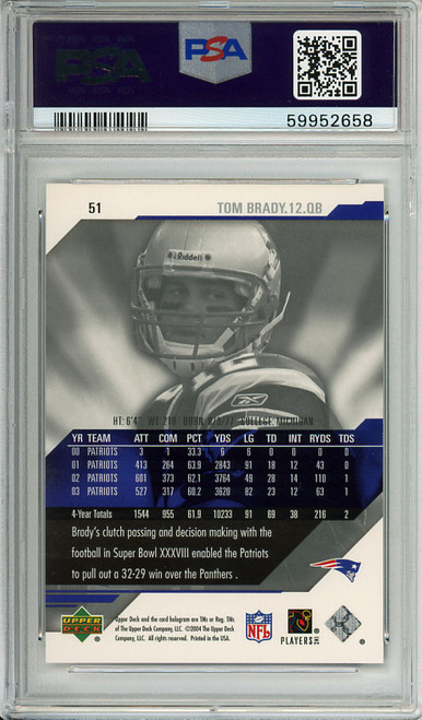 Tom Brady 2004 Pro Sigs #51 PSA 9 Mint (#59952658)
