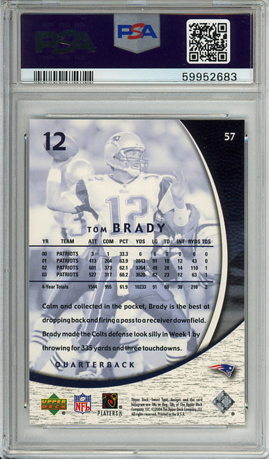 Tom Brady 2004 Sweet Spot #57 PSA 9 Mint (#59952683)