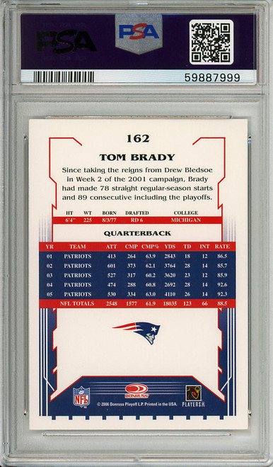 Tom Brady 2006 Score #162 PSA 9 Mint (#59887999)