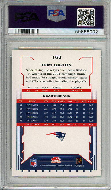 Tom Brady 2006 Score Select #162 PSA 8 Near Mint-Mint (#59888002)