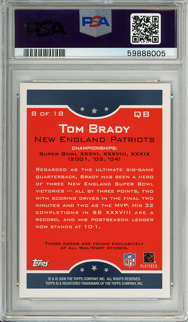 Tom Brady 2006 Topps, True Champions #TC8 PSA 10 Gem Mint (#59888005)