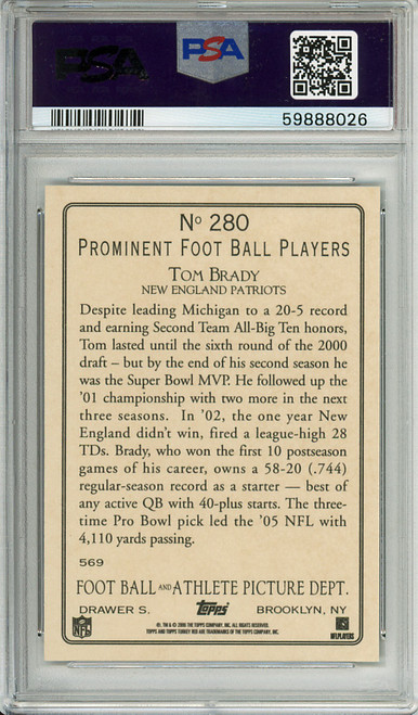 Tom Brady 2006 Turkey Red #280 Press Box in Background PSA 10 Gem Mint (#59888026)