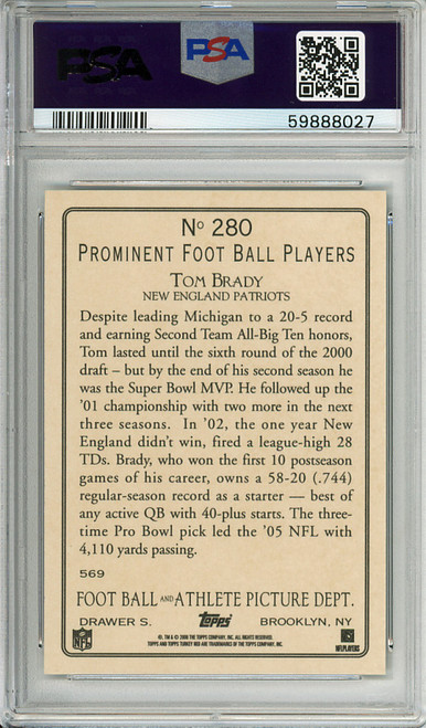 Tom Brady 2006 Turkey Red #280 Press Box in Background PSA 10 Gem Mint (#59888027)