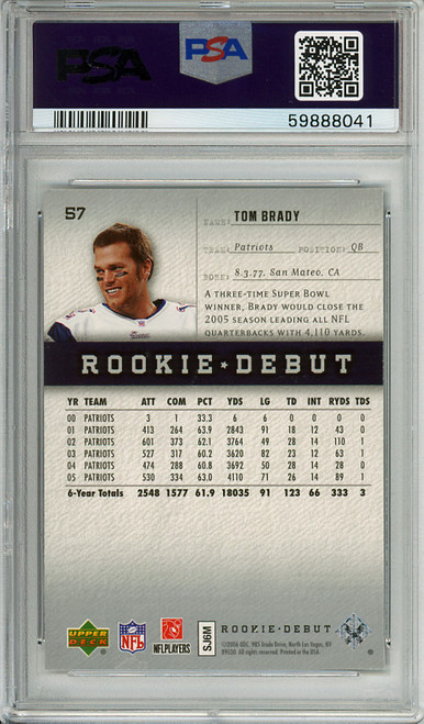 Tom Brady 2006 Rookie Debut #57 PSA 10 Gem Mint (#59888041)