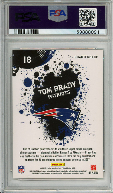 Tom Brady 2010 Score, NFL Players #18 PSA 9 Mint (#59888091)