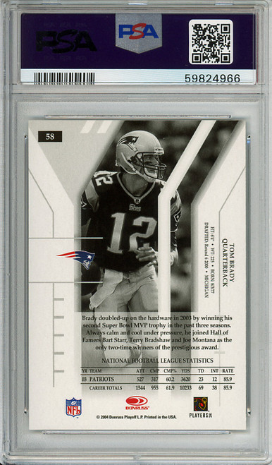 Tom Brady 2004 Donruss Elite #58 PSA 9 Mint (#59824966)