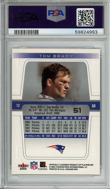 Tom Brady 2004 Genuine #51 PSA 10 Gem Mint (#59824993)