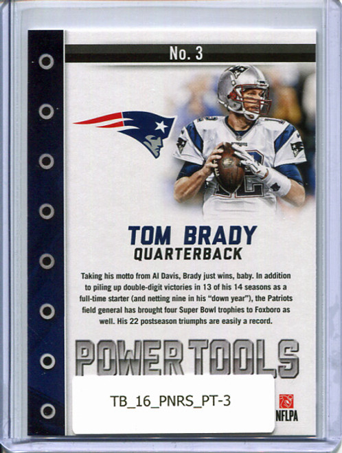 Tom Brady 2016 Rookies & Stars, Power Tools #3