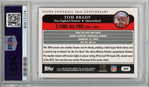 Tom Brady 2005 Topps #352 All-Pro PSA 9 Mint (#60577174)