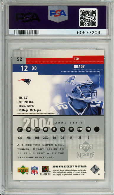 Tom Brady 2005 Upper Deck Kickoff #52 PSA 9 Mint (#60577204)