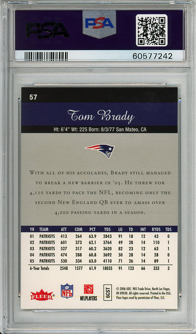 Tom Brady 2006 Showcase #57 PSA 9 Mint (#60577242)