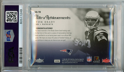 Tom Brady 2006 Ultra, Ultra Achievements Jerseys #UA-TB PSA 8 Near Mint-Mint (#60577249)