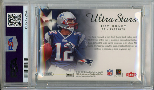 Tom Brady 2006 Ultra, Ultra Stars Jerseys #US-TB PSA 9 Mint (#60577254)