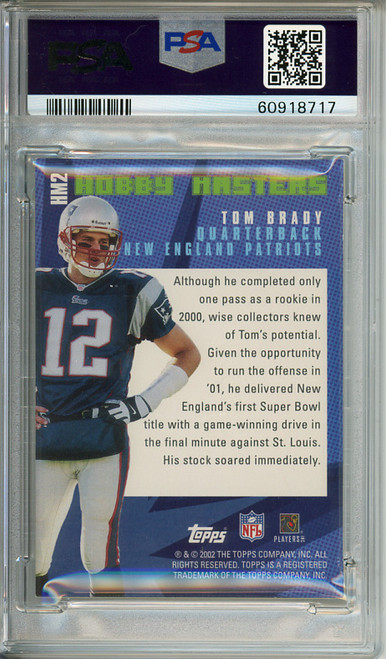 Tom Brady 2002 Topps, Hobby Masters #HM2 PSA 8 Near Mint-Mint (#60918717)